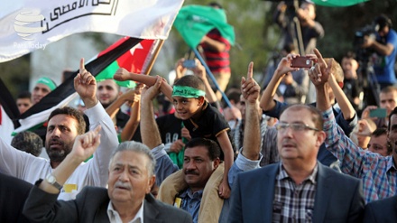 اقوام متحدہ کے دفتر کے سامنے فلسطینی کسانوں کا احتجاجی مظاہرہ