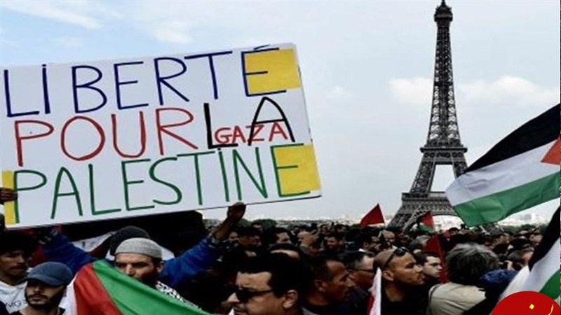 برطانیہ و فرانس میں فلسطینی عوام کی حمایت میں مظاہرے