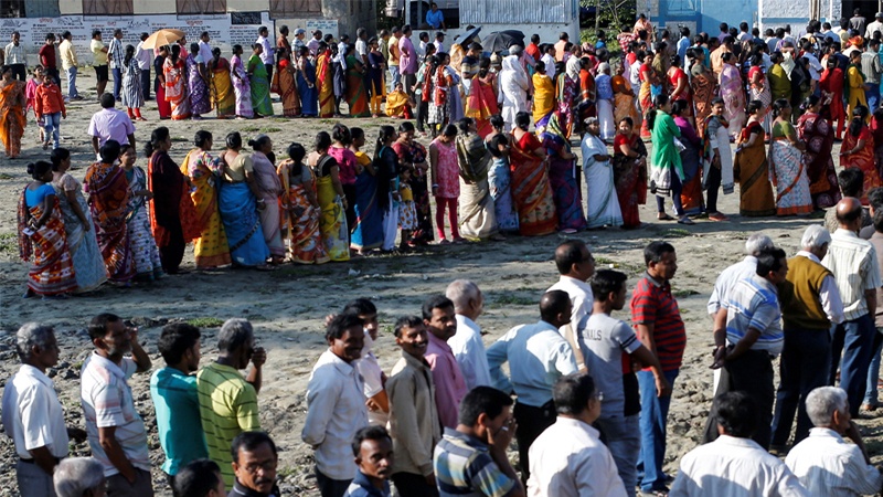ہندوستان، پارلیمانی انتخابات کے دوسرے مرحلے کی پولنگ شروع