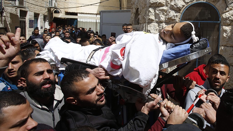 sahilində bir fələstinli gənc şəhid olub