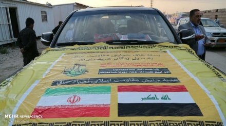 عراق سے ایران کے لئے امداد پہونچی ۔ تصاویر