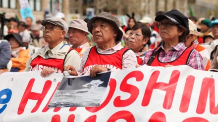  امریکہ کے ایٹمی تجربے کے خلاف جاپان میں مظاہرہ 