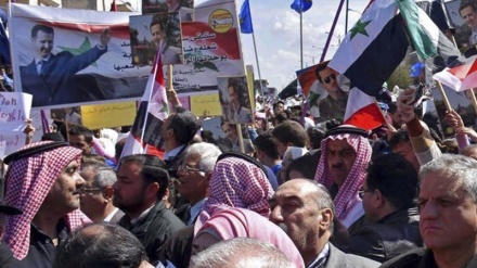 شام میں امریکہ مخالف احتجاجی مظاہرہ