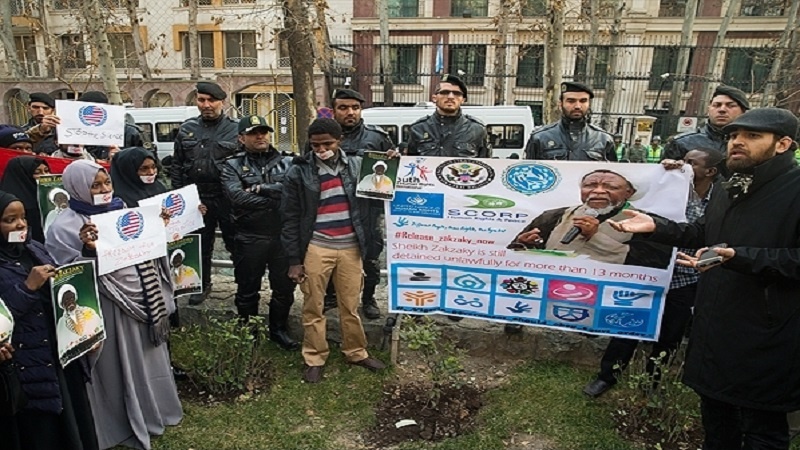 تہران میں آیت اللہ ابراہیم زکزکی کی حمایت میں مظاہرہ  