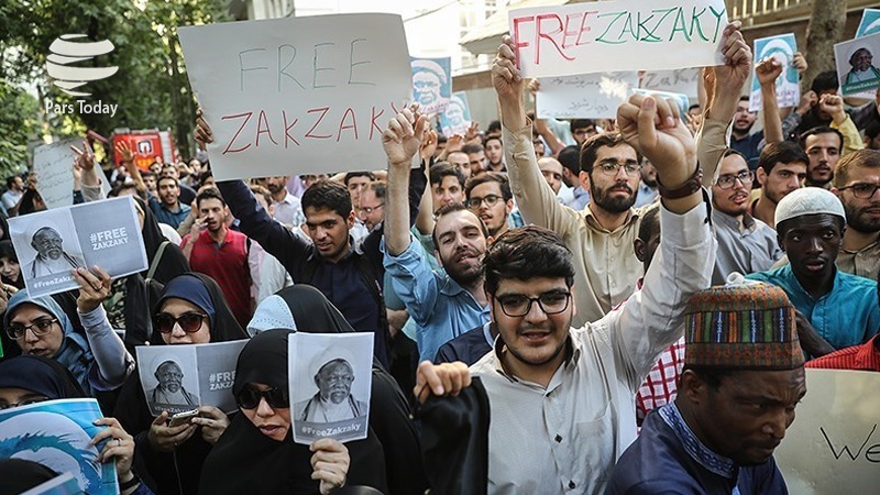 تہران میں نائجیریا کے سفارتخانے کے سامنے شیخ زکزاکی کی رہائی کیلئے مظاہرہ