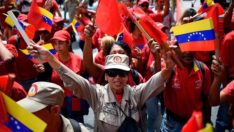 امریکی پابندیوں کے خلاف وینزویلا  میں مظاہرے