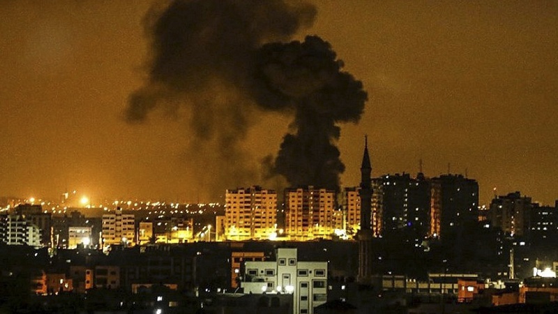 غزہ پر صیہونی حکومت کے لڑاکا طیاروں کا حملہ 