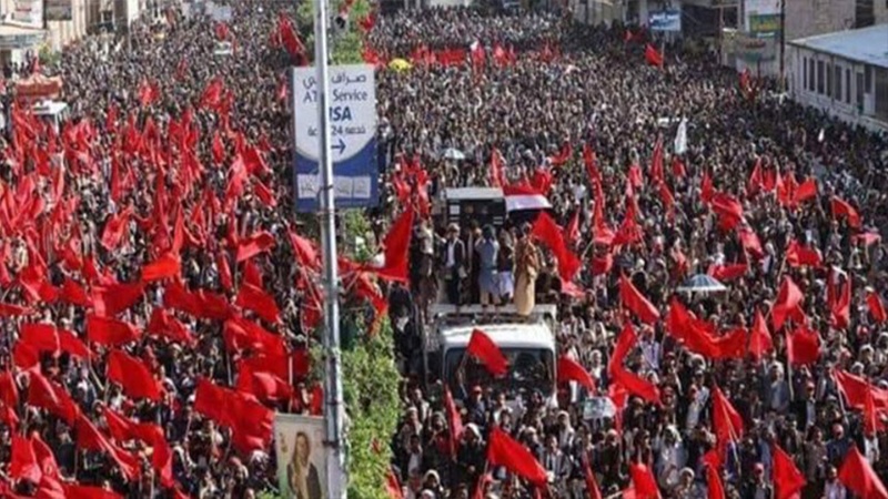 یمن میں یوم عاشورہ کے جلوس میں بڑے پیمانے پر عوام کی شرکت