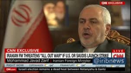 زەریف: هەڵگیرساندنی شەڕ بە دژی  ئێران  سەرجەم ناوچەکە دەگرێتەوە