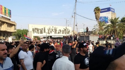 بارگرژی لەنێوان هێزە ئەمنییەکان و خۆپیشاندەرانی بەغدا سەریهەڵدایەوە