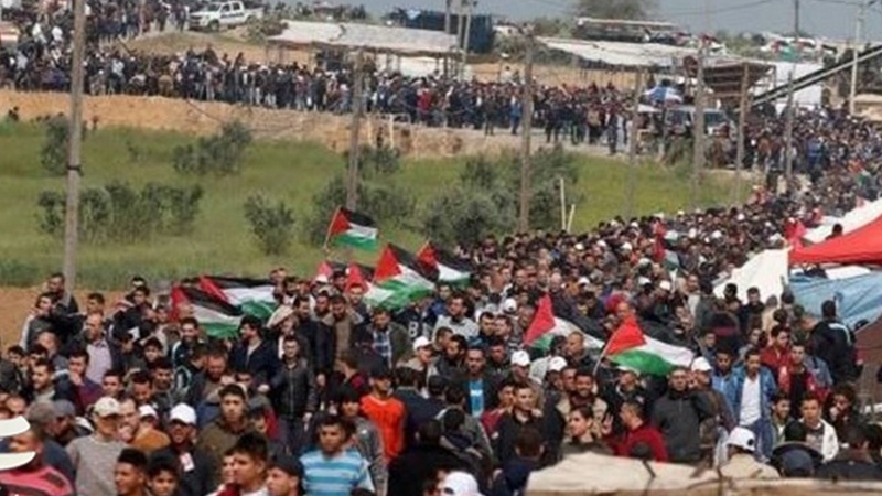 فلسطینیوں کے حق واپسی مارچ پر حملہ ایک فلسطینی شہید 40 زخمی