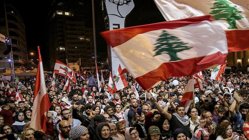 امریکی مداخلت کے خلاف لبنانیوں کا مظاہرہ