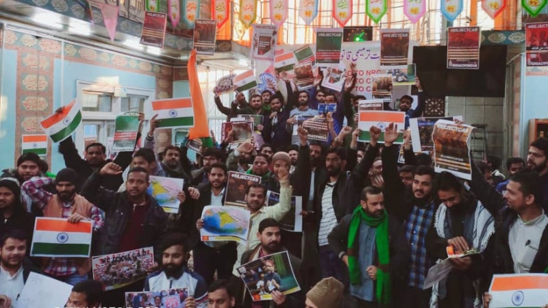 ہندوستان کے شہریت ترمیمی ایکٹ کے خلاف مشہد میں احتجاج