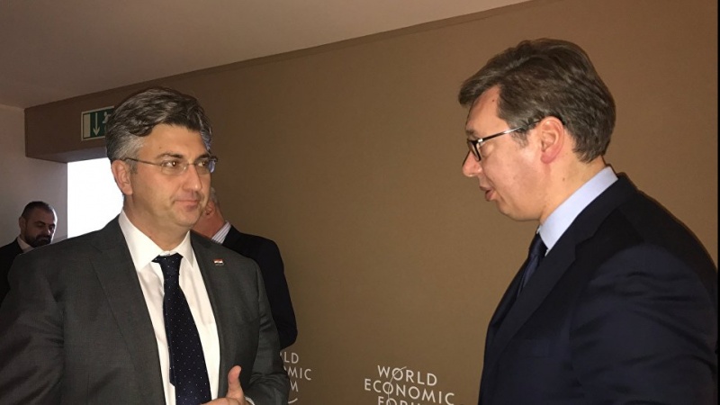 Vučić u Davosu razgovarao sa Plenkovićem: Bilo je otvoreno i prijatno