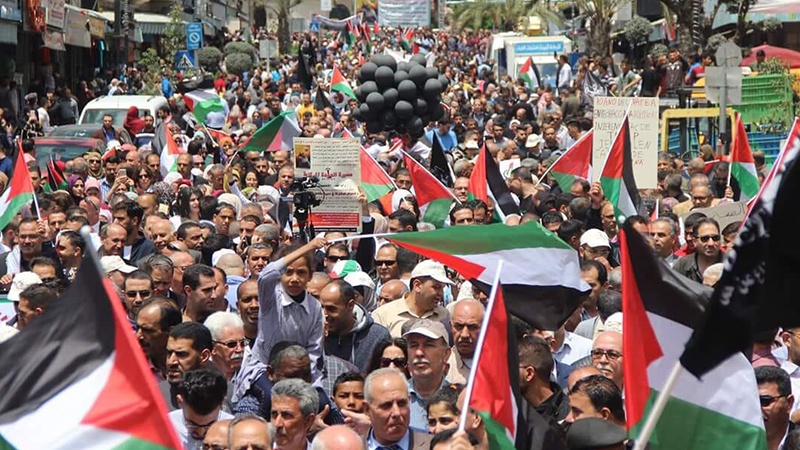 اسرائیل کے ساتھ تعلقات کی برقراری کے خلاف فلسطینیوں کے مظاہرے