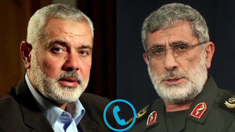 قدس فورس کے کمانڈر کی حماس اور جہاد اسلامی کے رہنماوں سے گفتگو
