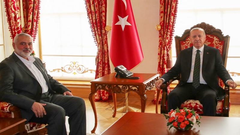 رجب طیب اردوغان سے حماس کے رہنما اسماعیل ہنیہ نے کی ملاقات