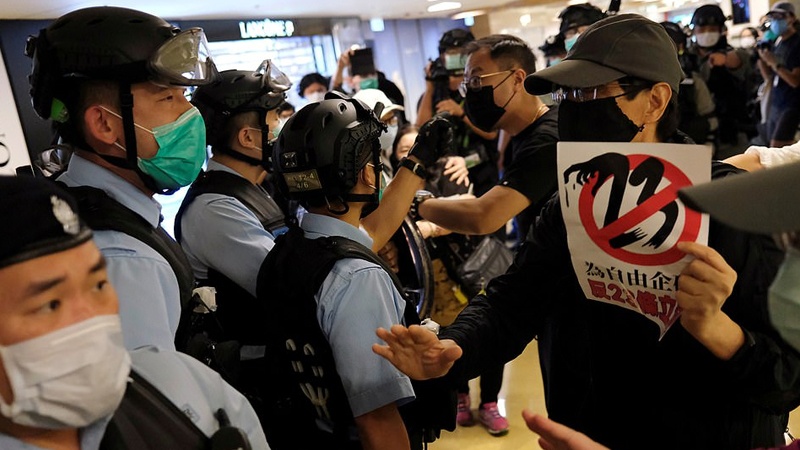 ہانگ کانگ میں ایک بار پھر احتجاجی مظاہرہ 
