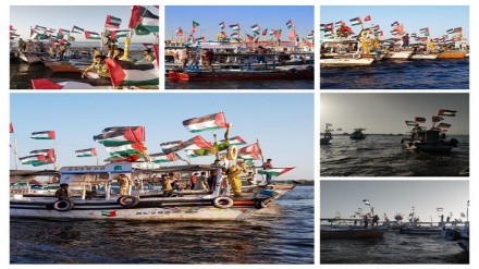فلسطینیوں سے اظہار ہمدردی، کراچی میں شپ مارچ+ ویڈیو