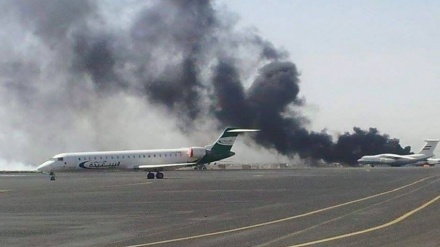 یمن کے مختلف علاقوں اور الحدیدہ ہوائی اڈے پر سعودی اتحاد کا حملہ