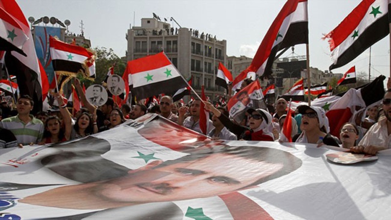 صدر بشار اسد کی حمایت میں شامی عوام کی ریلی 