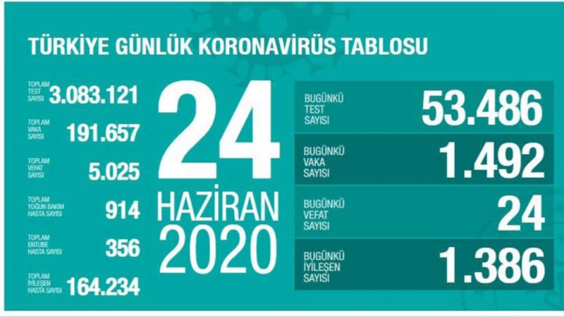 Türkiyədə koronavirusdan daha 24 nəfər ölüb