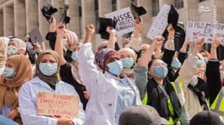 برسلز میں حجاب پر پابندی کے خلاف مظاہرے + ویڈیو