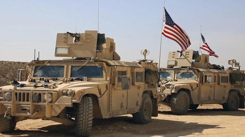 عراق میں امریکی دہشتگردوں کے راستے میں دھماکہ