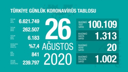 Türkiyədə son sutkada koronavirusdan 20 nəfər ölüb