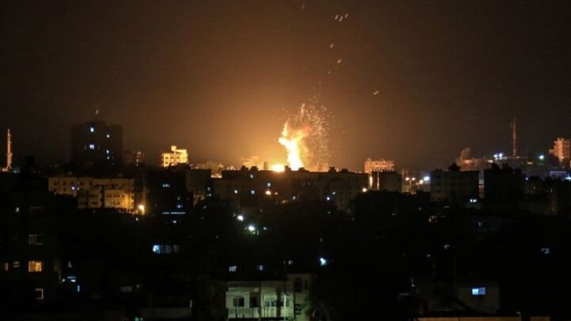غزہ پر صیہونی جنگی طیاروں کی بمباری