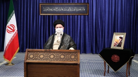 Axivtina rêberê Înqilaba Îslamî bi riya pêwendiya tele-vîdeoyî ji civîna taxima dewleta Îranê re