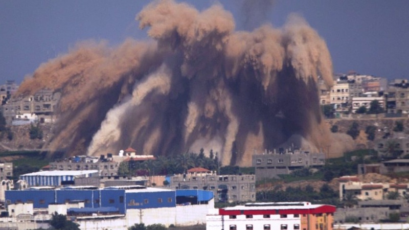 غزہ پر صیہونی ٹولے کی گولہ باری