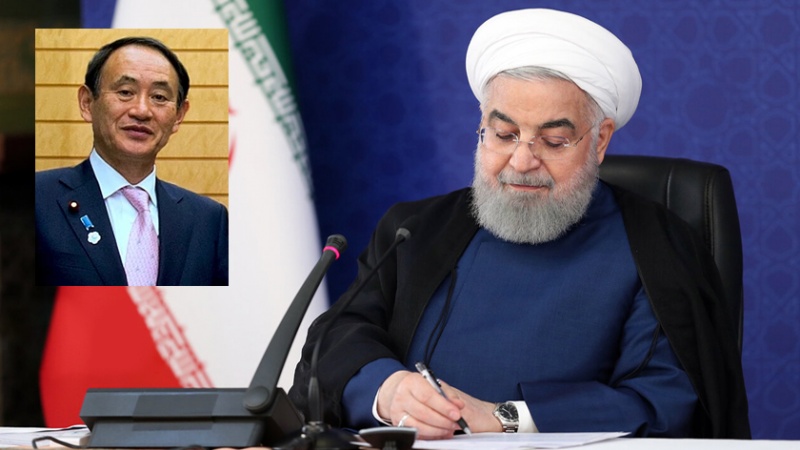 Prezident Ruhani Yaponiyanın baş naziri Yoşihide Suqanı təbrik edib