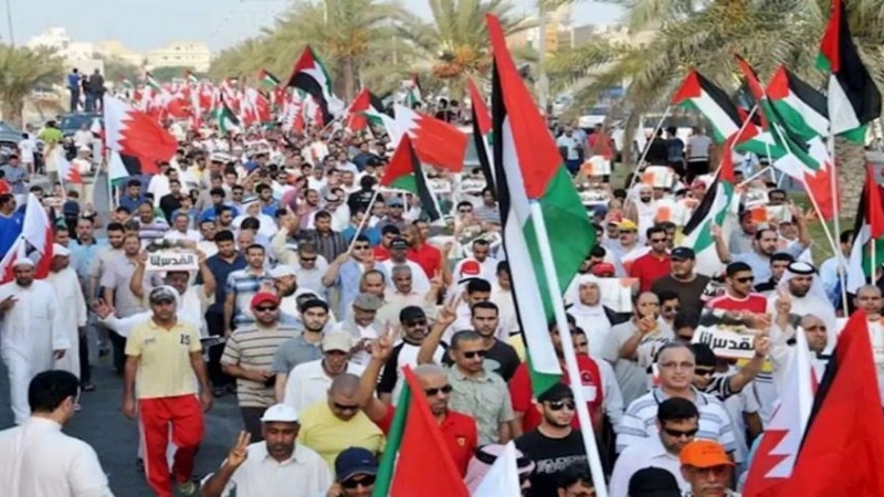 آل خلیفہ و آل یہود کے روابط کے خلاف بحرینی عوام کا مظاہرہ