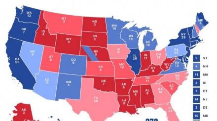 دەرەنجامی بەرایی ھەڵبژاردنەکانی ئەمریکا ، سەرکەوتنی «ترەمپ» لە چوار ویلایەت بە ٣٣ دەنگی ئلێکتراڵەوە