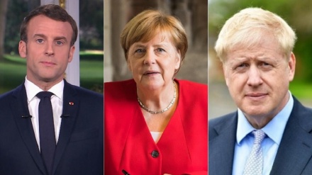 Macron, Merkel û Johanson pîrozbahiyê li Joe Bidin dikin