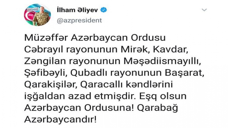 Azərbaycanın daha 7 kəndi işğaldan azad edilib