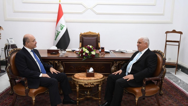عراقی صدر اور حشد الشعبی کے کمانڈر کی ملاقات