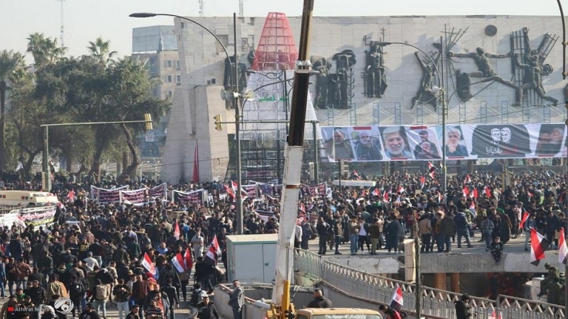 دەسپێبوونی رێوڕەسمی شکۆمەندی ساڵھاتی شەھیدبوونی سەردار سولەیمانی و موھەندس لە بەغدا