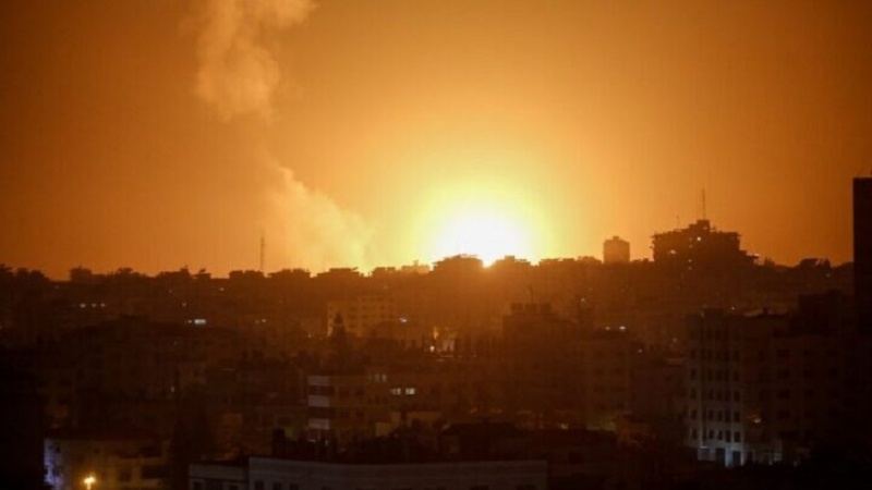 غزہ پر غاصب صیہونی حکومت کا ہوائی حملہ