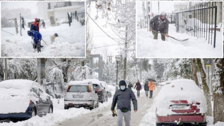 یونان میں بھی ریکارڈ توڑ برفباری