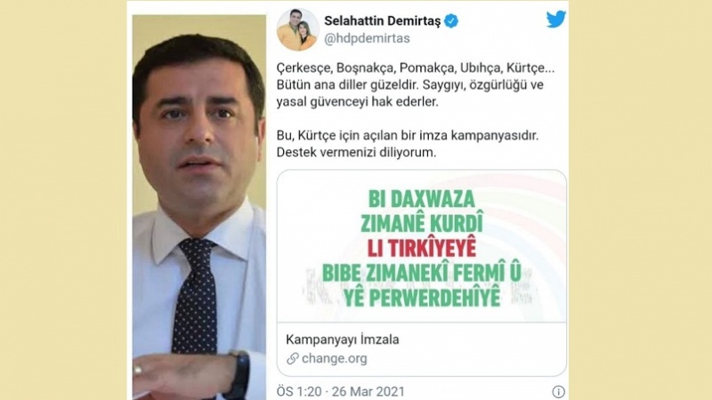  Bangewaziya demîrtaş jibo tevlîbûna li kampanyaya fermîbûna zimanê Kurdî