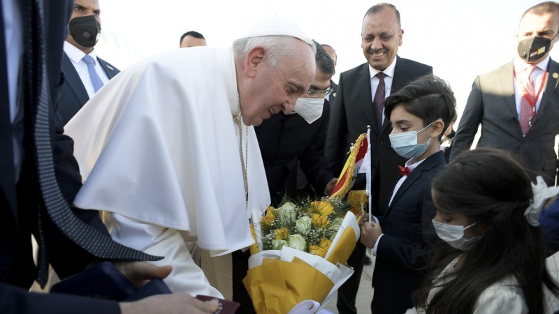پوپ کا دورہ عراق، مذہبی اقلیت سے ملاقات+ ویڈیوز