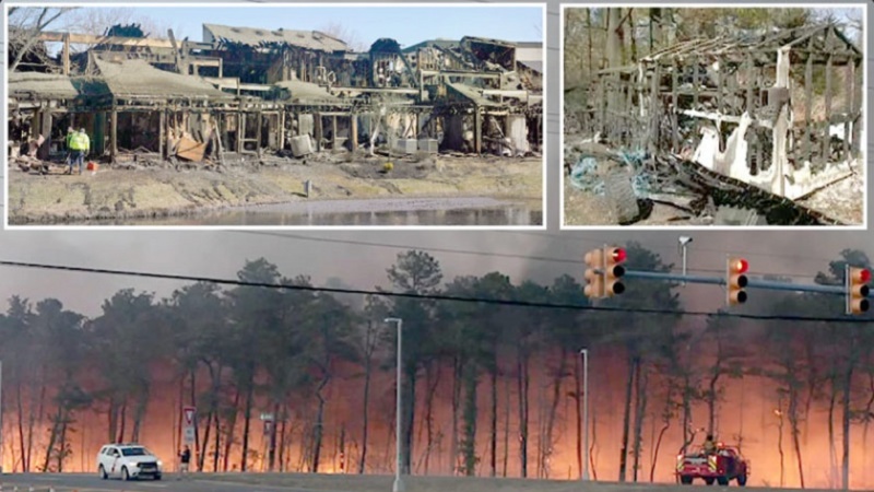امریکی ریاست نیوجرسی کے جنگلات میں خوفناک آتشزدگی