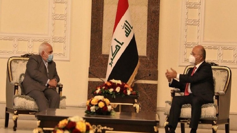 ایران کے وزیر خارجہ کی عراقی صدر سے ملاقات 