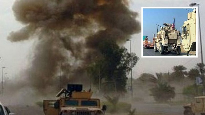 عراق میں دہشتگرد امریکی فوجیوں کے کاروان کی راہ میں دھماکا 