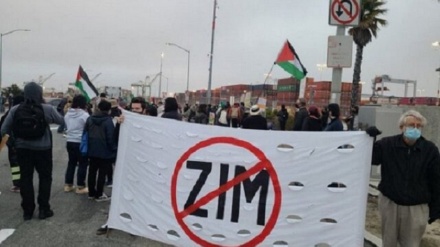 امریکی بندرگاہ اوکلینڈ میں فلسطین کی حمایت میں مظاہرے