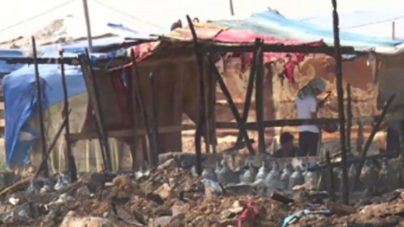  Li Hewlêrê hejmareke konên koçberên Efrînê şewitîn