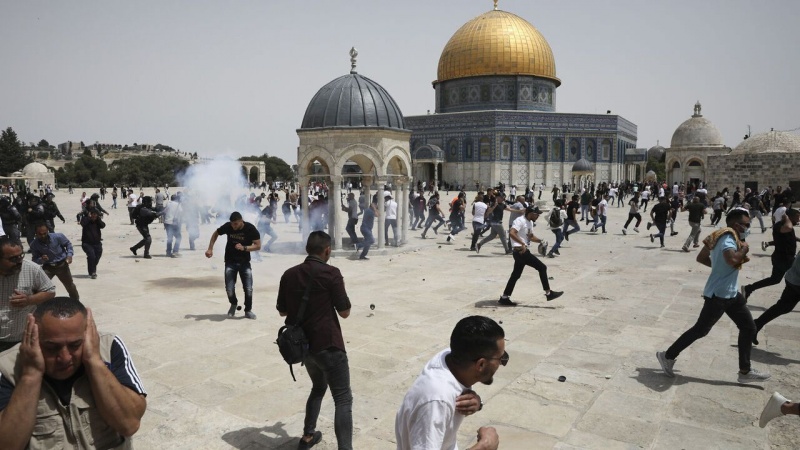 مسجد الاقصی، فلسطینیوں کے ساتھ صیہونیوں کی مڈبھیڑ