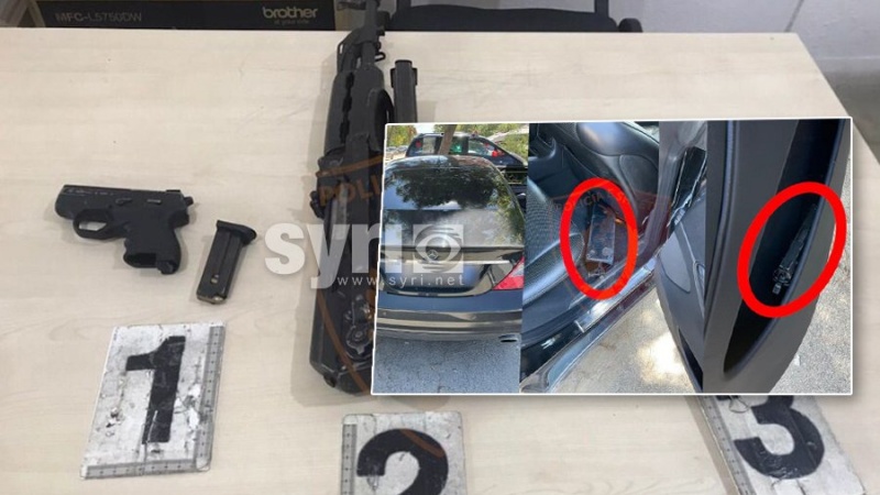 Kapet me kallashnikov, pistoletë dhe municion në makinë, arrestohet 24-vjeçari
